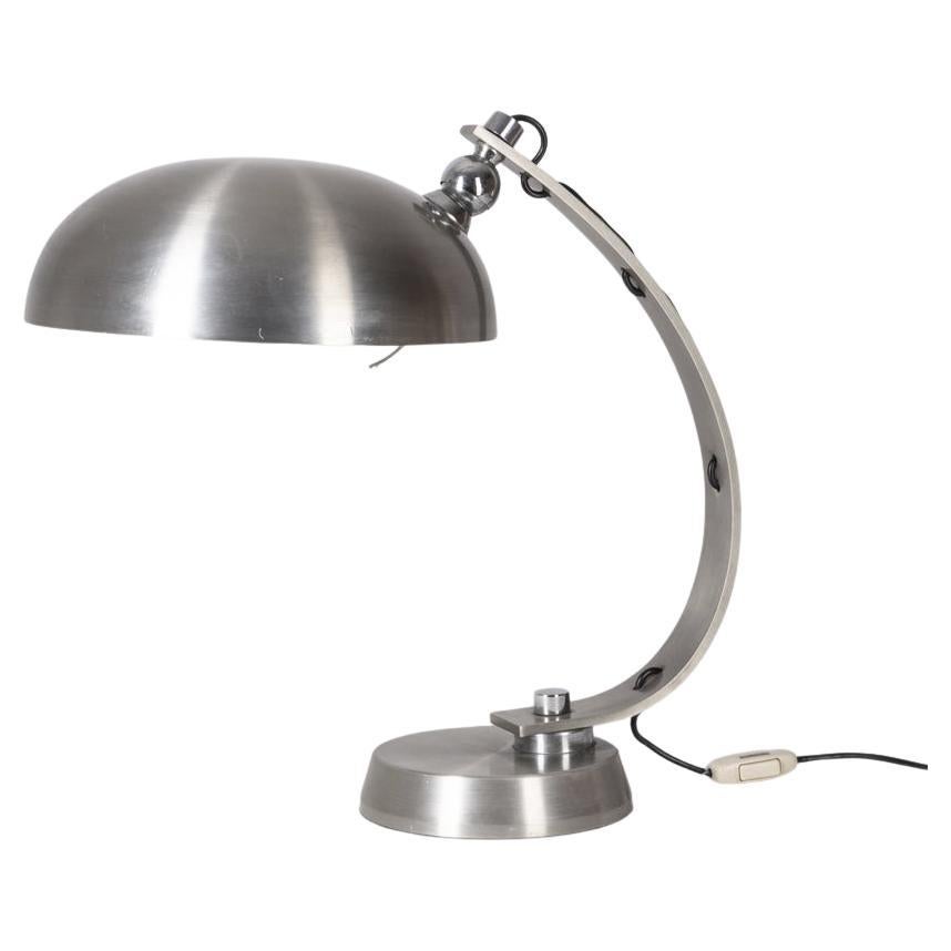 70er Jahre ministerielle Tischlampe aus verchromtem Metall Italienisches Design