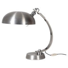 Lampe de table ministérielle des années 70 en métal chromé design italien