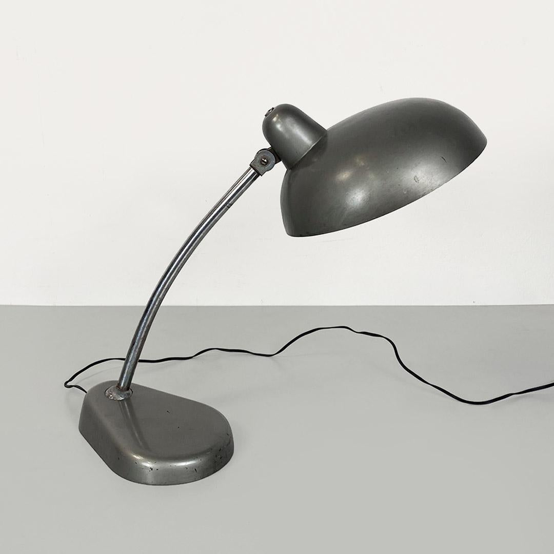Ministry table lamp metal chrome steel Italian Bauhaus style 1930s For Sale 6