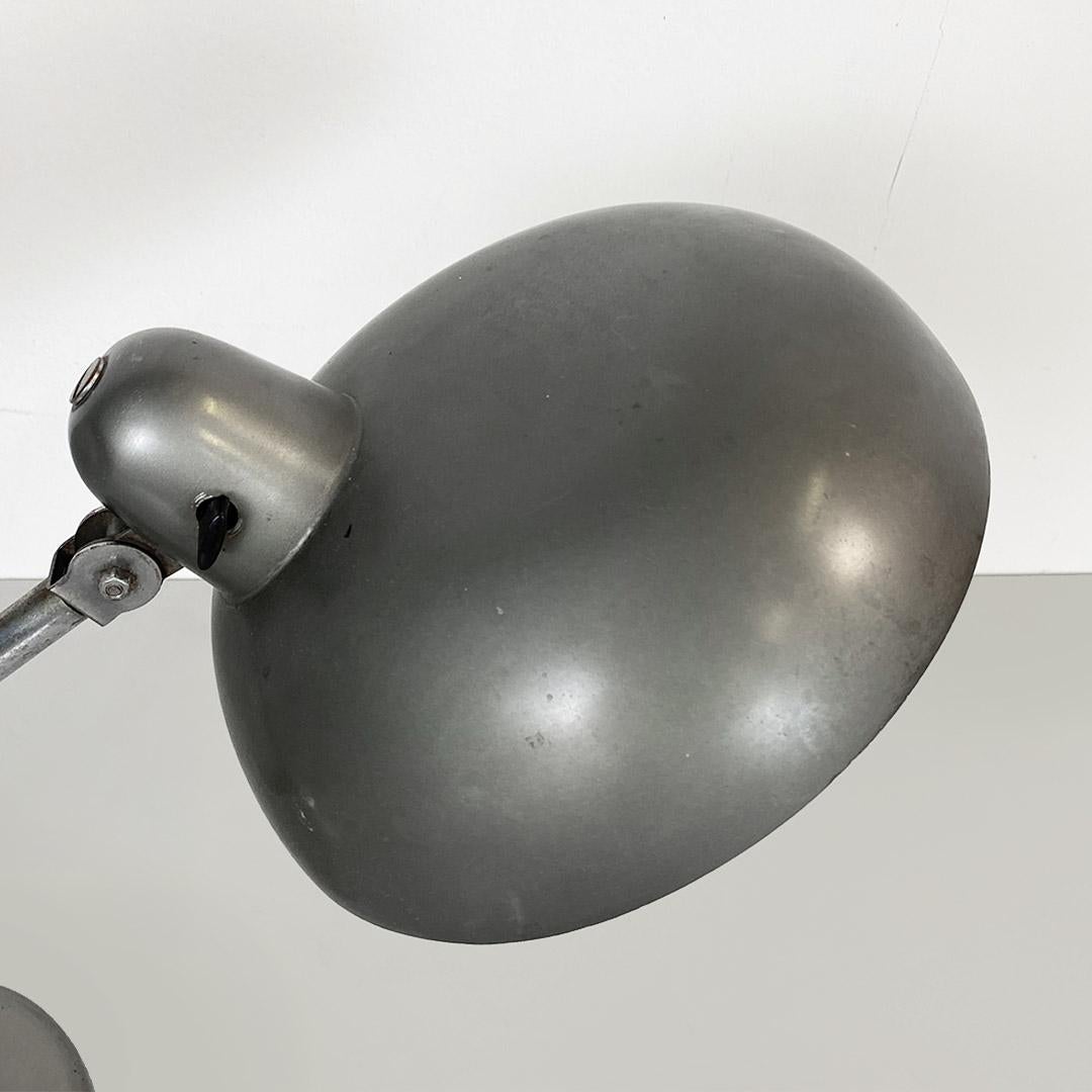 1930 Bauhaus-Stil Italienisch verchromtem Stahl Metall Ministerium Tischlampe im Angebot 2