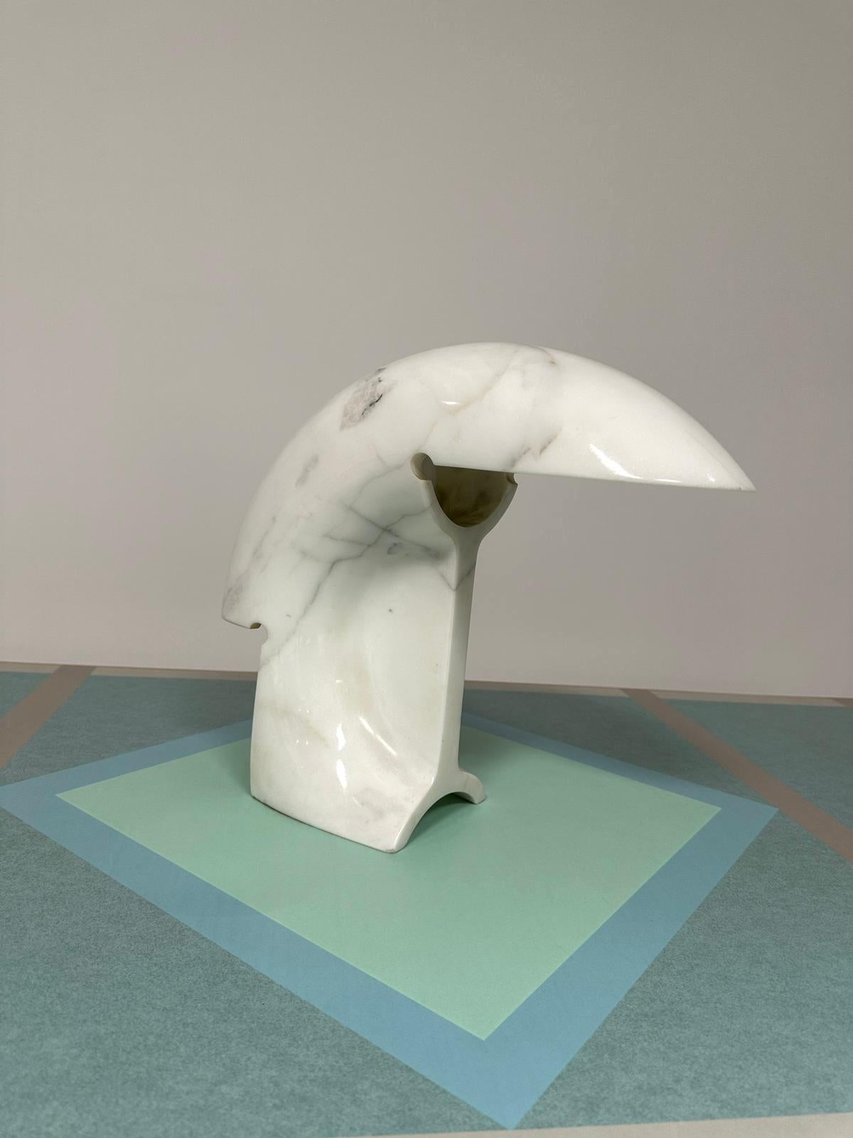 Carrara Marble Table lamp mod. Biagio, Tobia Scarpa for Fols, 1970s For Sale