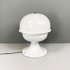 Italian space age metal and white plexiglass table lamp, 1970s