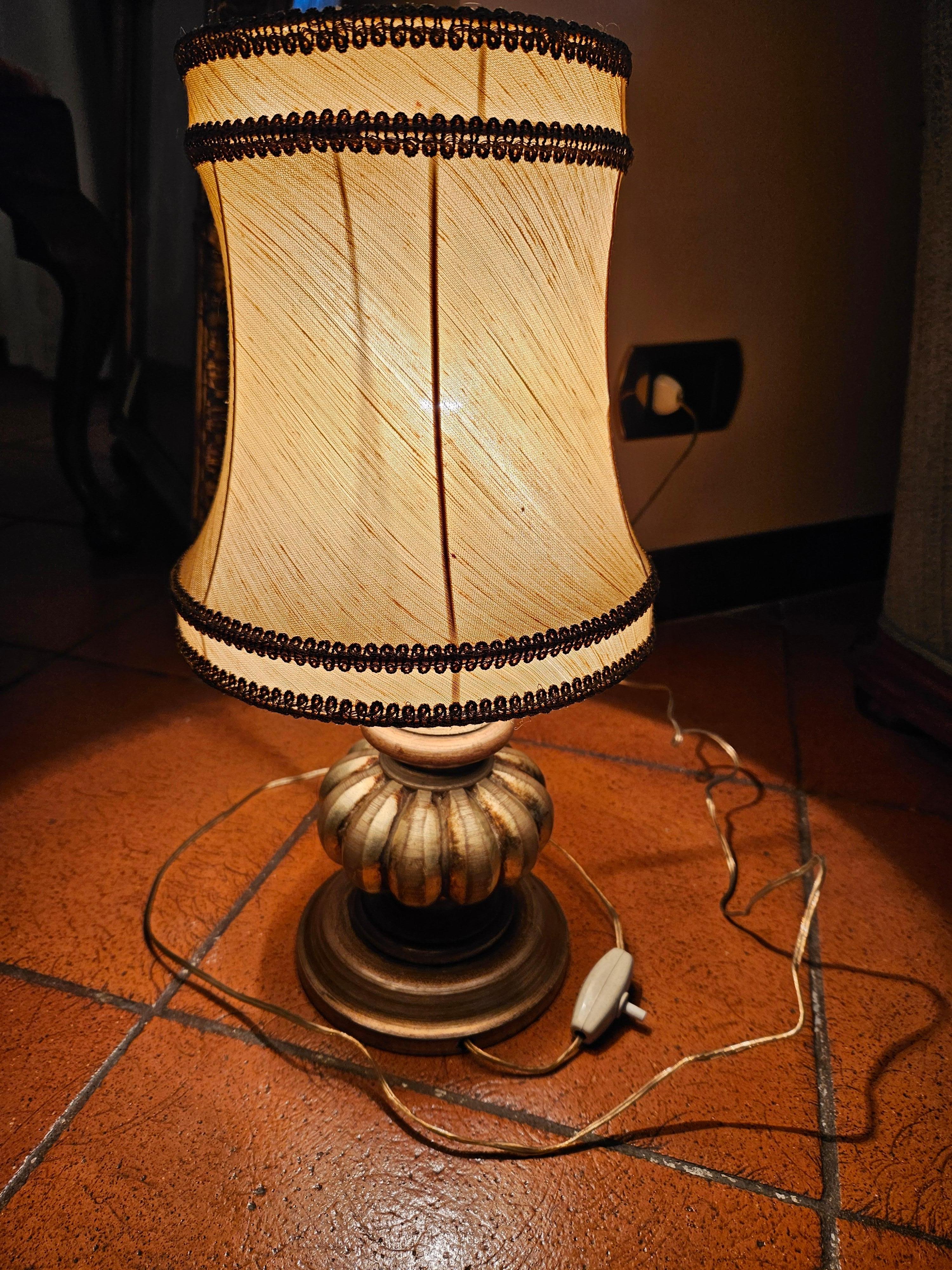 Table or bedside lamp with cloth shade For Sale 9