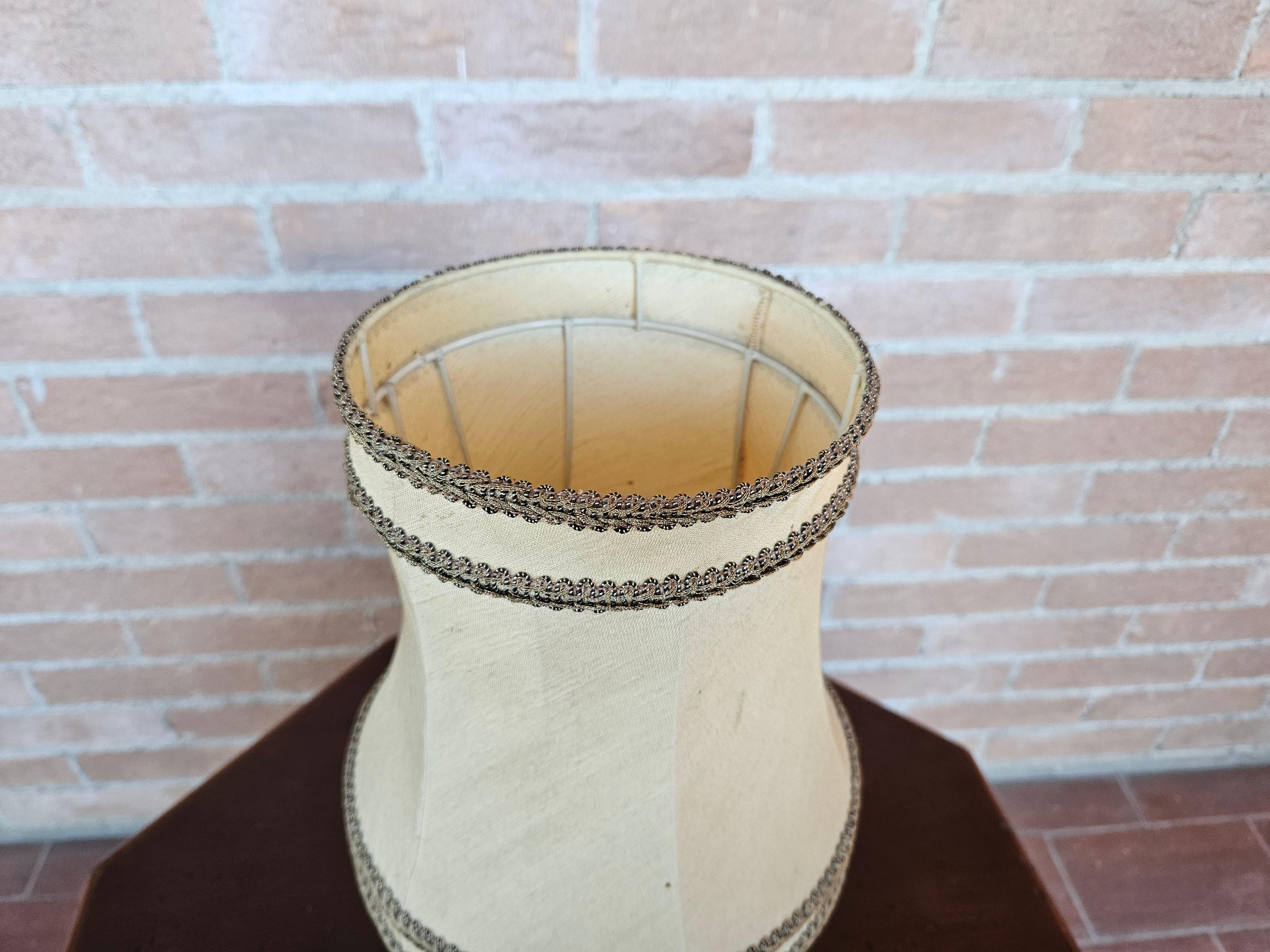 Art Deco Table or bedside lamp with cloth shade For Sale