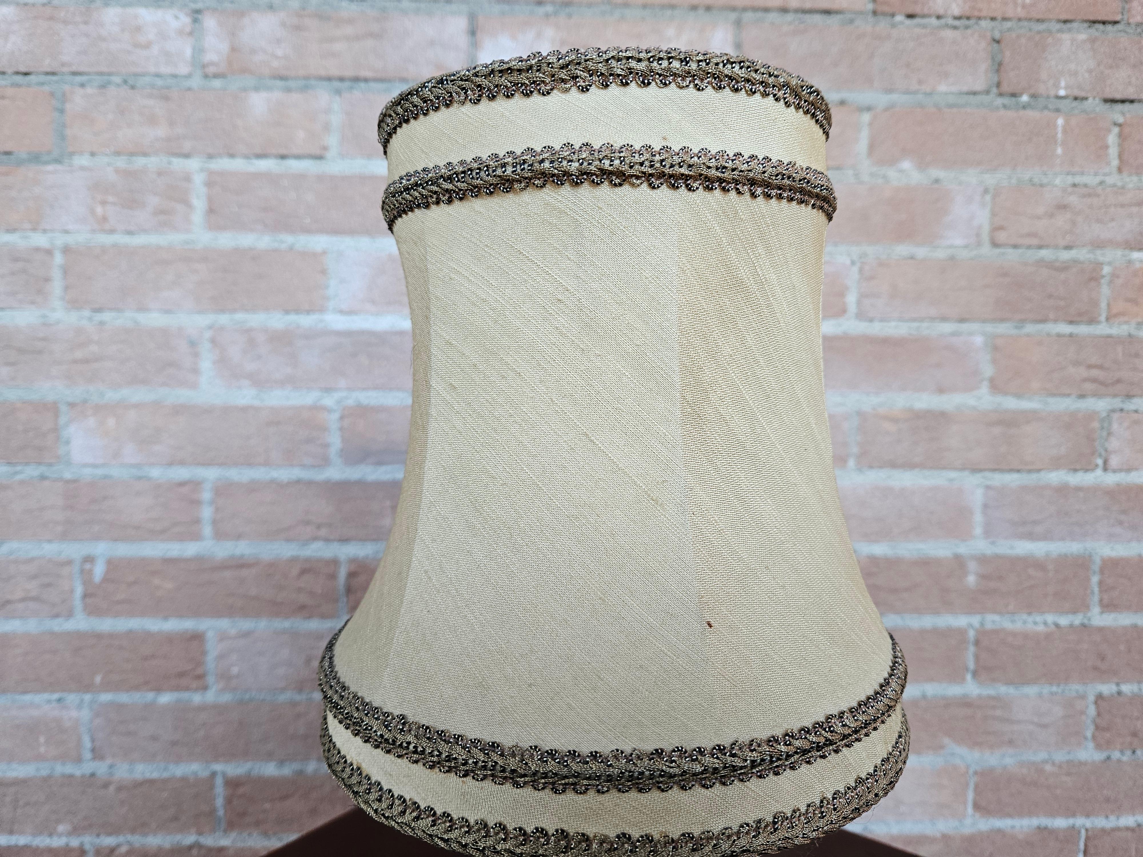 Table or bedside lamp with cloth shade For Sale 1