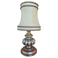 Vintage Table or bedside lamp with cloth shade
