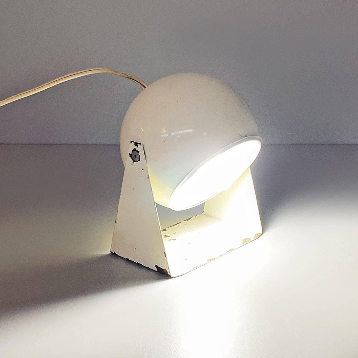 Space Age Table or wall lamp, Italian space age, white metal, ca. 1970. For Sale