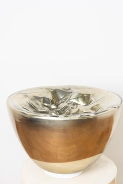 Murano glass table or floor lamp, translucent, silver, by Carlo