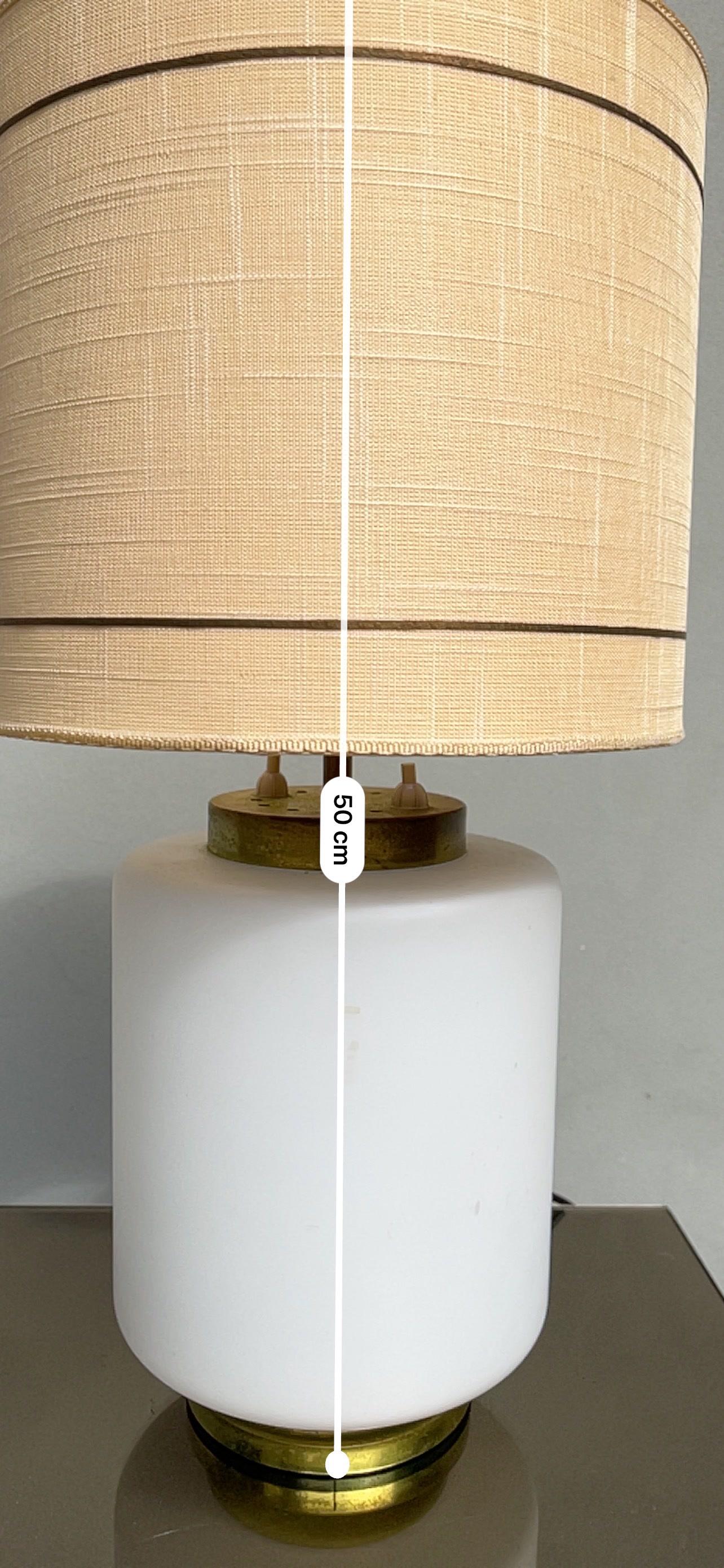 Lampada Da Tavolo Ottone - Opaline - Stilnovo - Abatjour Stilnovo - Design - années 50 en vente 1