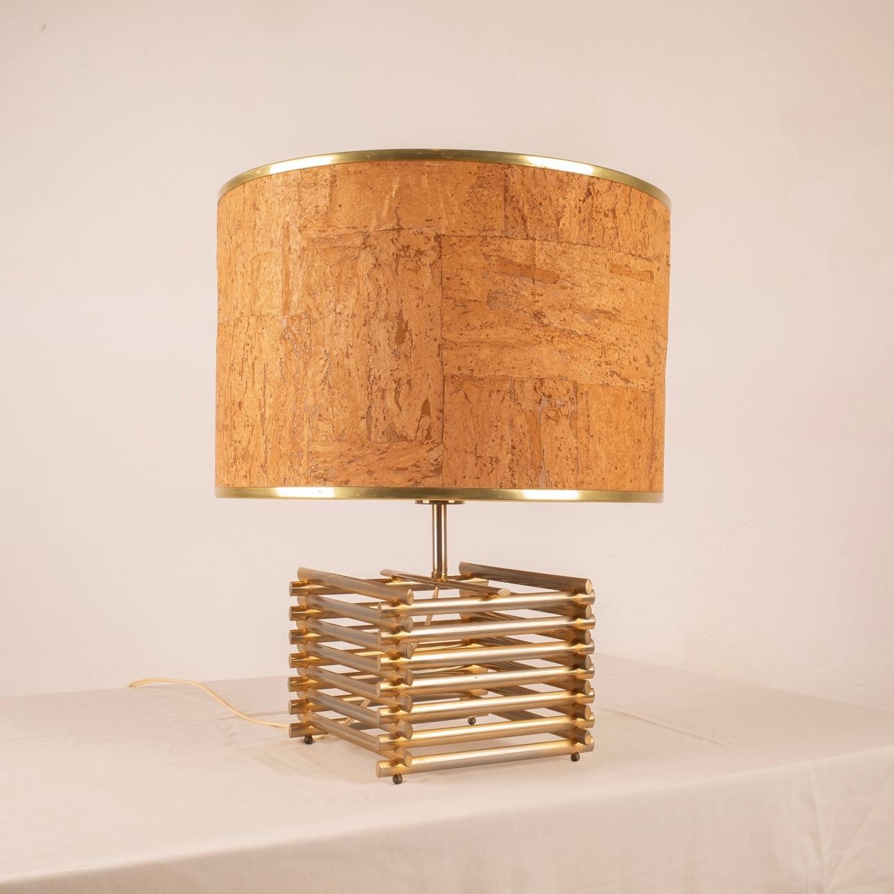 Hollywood Regency 18kt Gold plated table lamp att. Romeo Rega For Sale