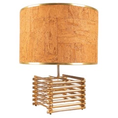 Vintage 18kt Gold plated table lamp att. Romeo Rega