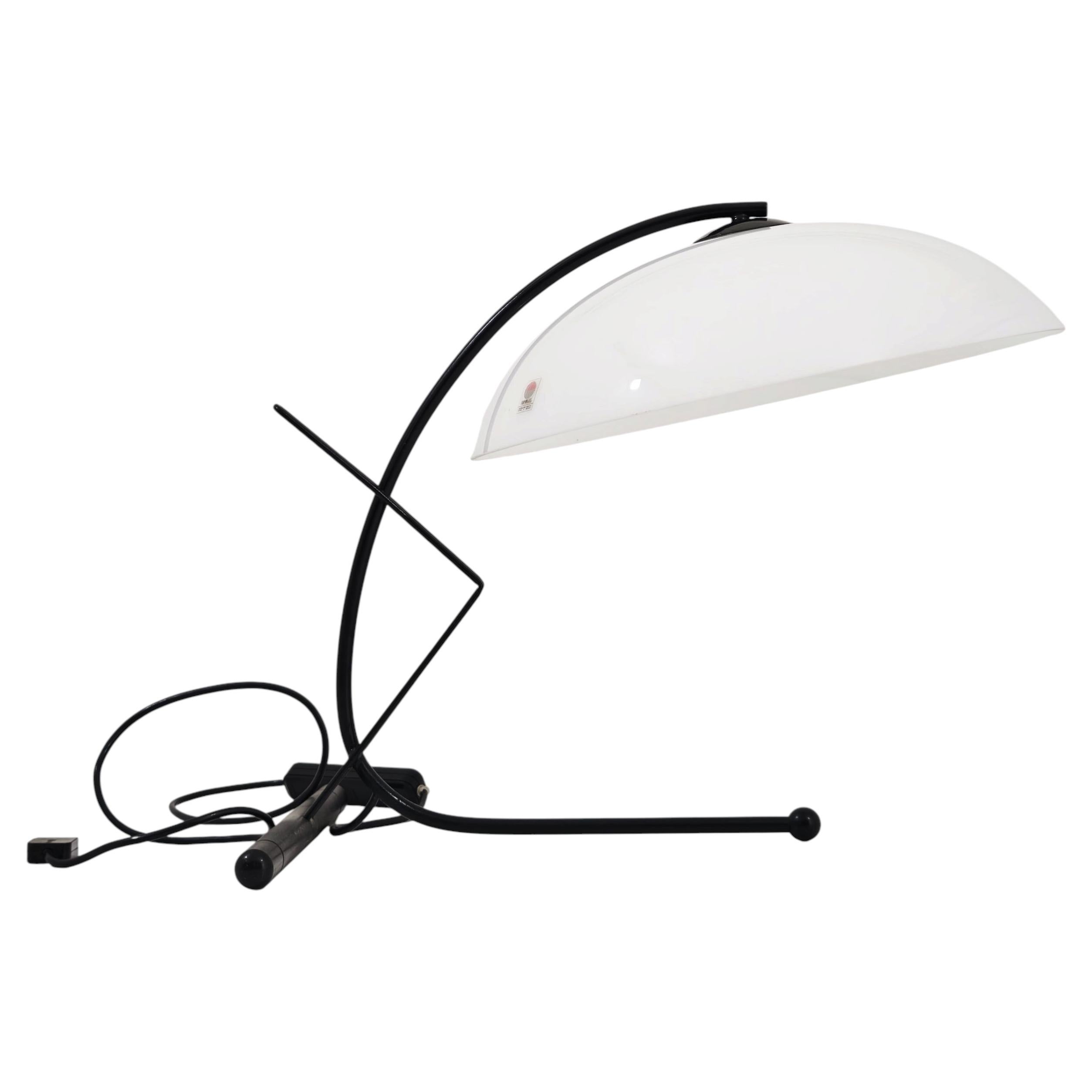 Tischlampe „Punto Luce“ aus Muranoglas und schwarzem Metall, Italien, 80er Jahre, Mid-Century im Angebot
