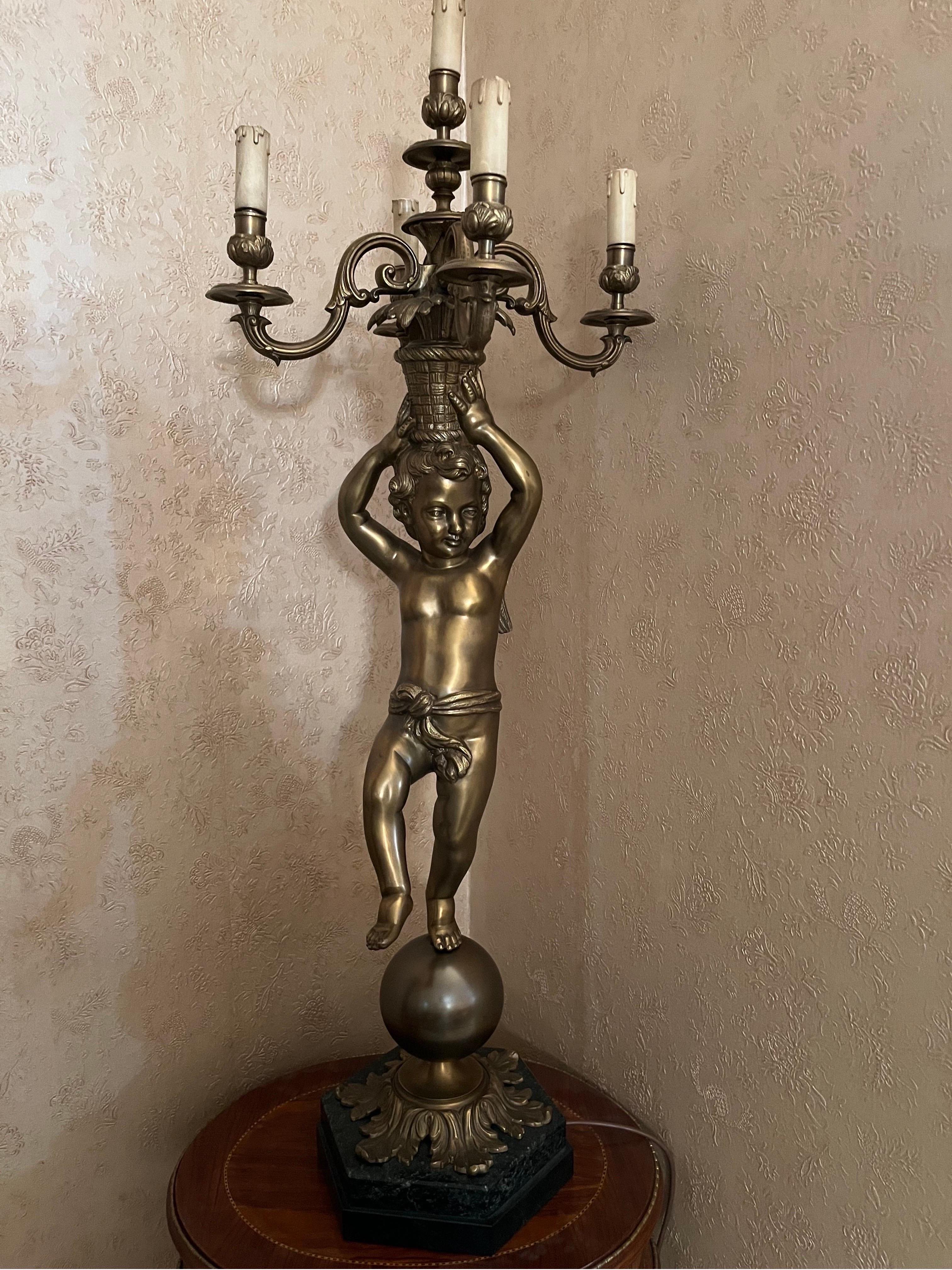 Lampada da tavolo Putto Stile Impero ‘900 For Sale 5