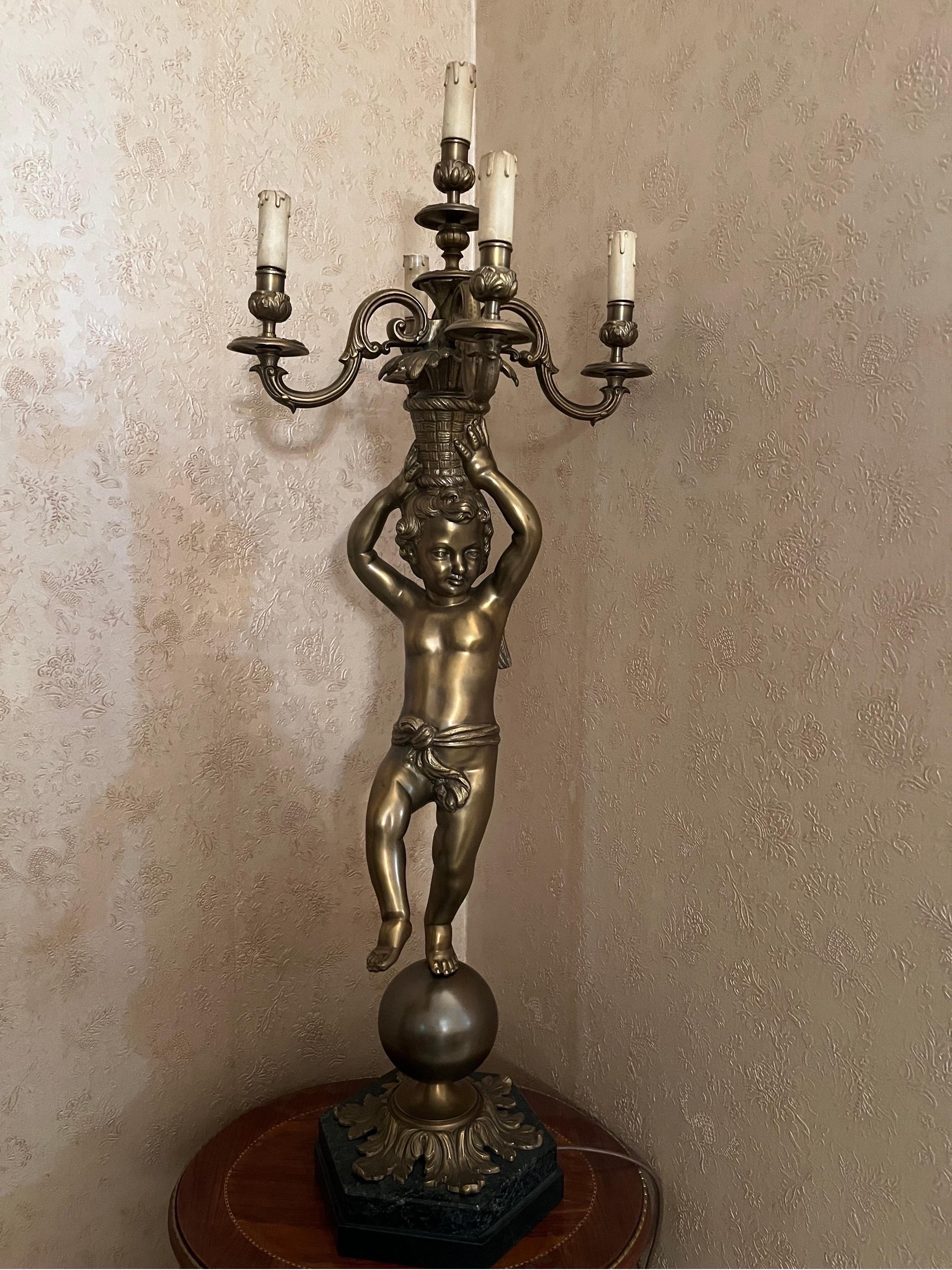 Lampada da tavolo Putto Stile Impero ‘900 For Sale 6