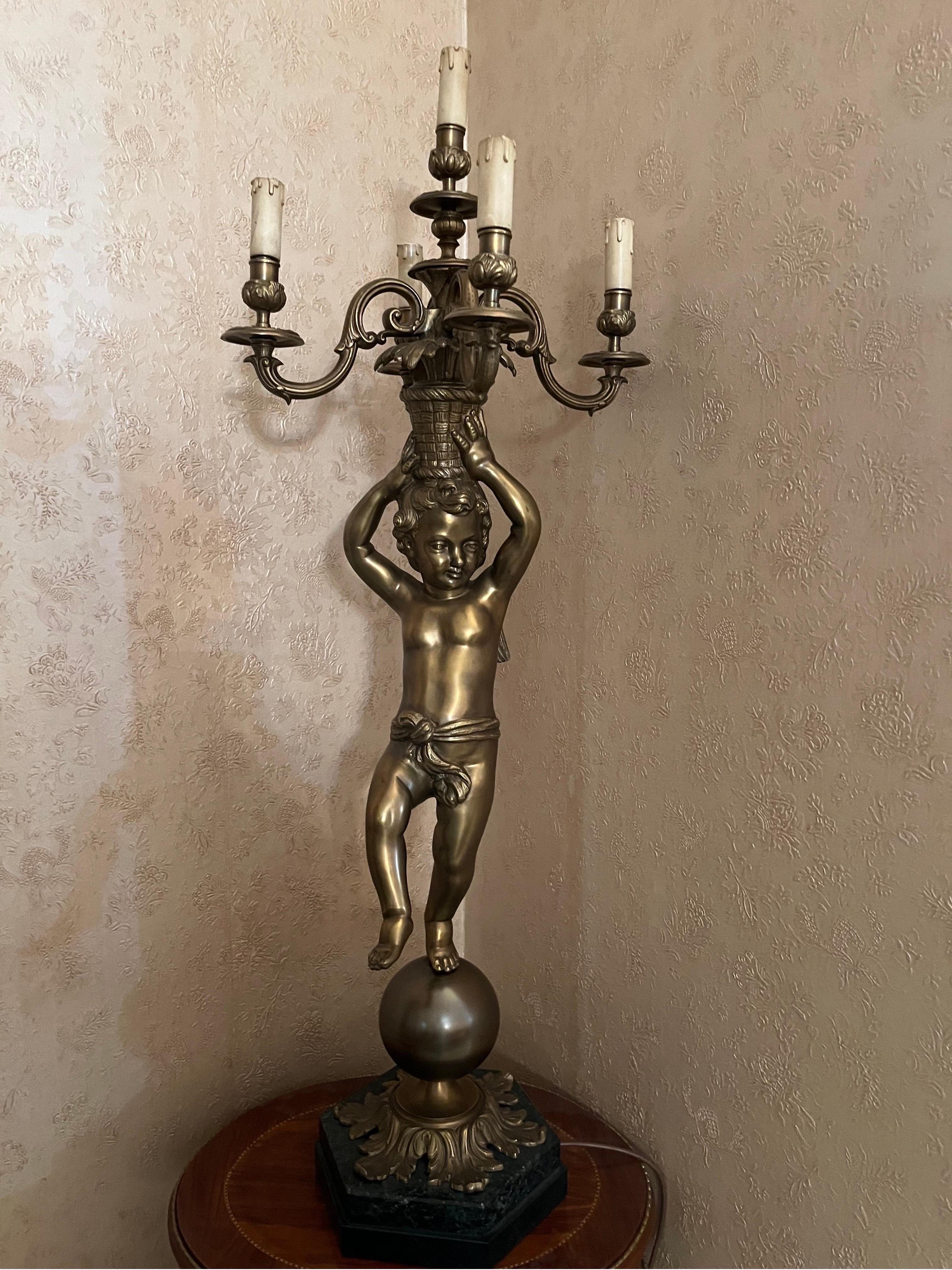 Lampada da tavolo Putto Stile Impero ‘900 For Sale 7