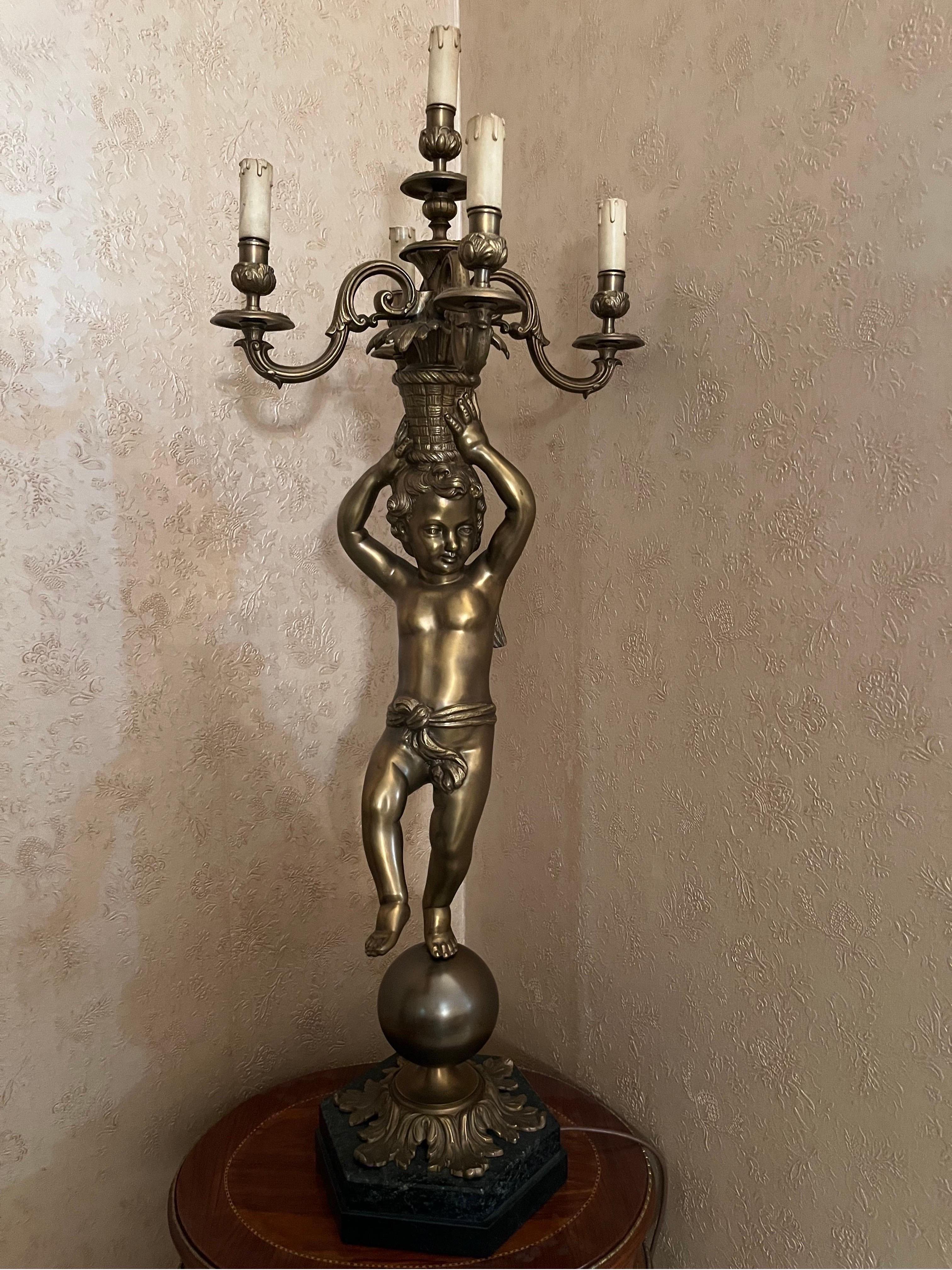 Lampada da tavolo Putto Stile Impero ‘900 For Sale 4