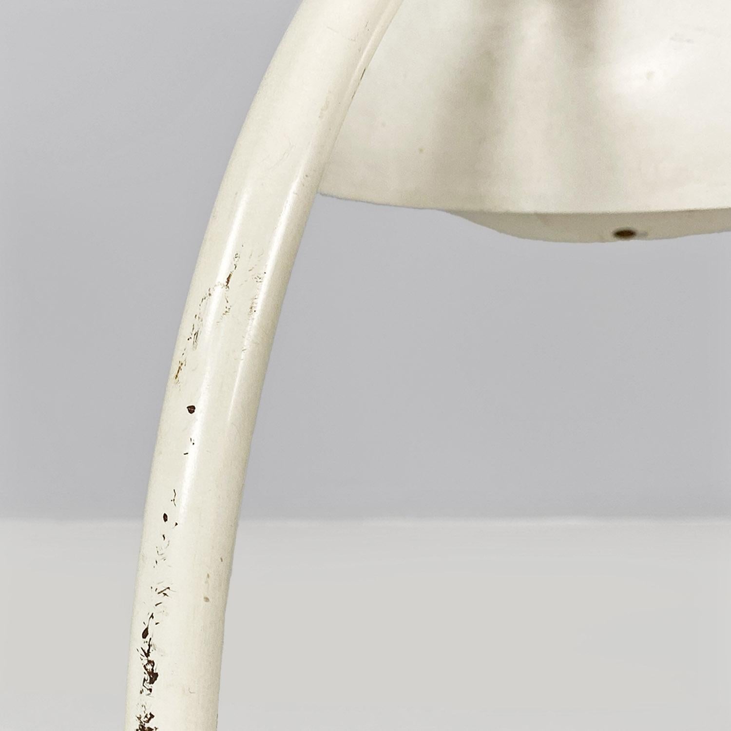 Adjustable table lamp, white metal, modern Italian, 1970s For Sale 5