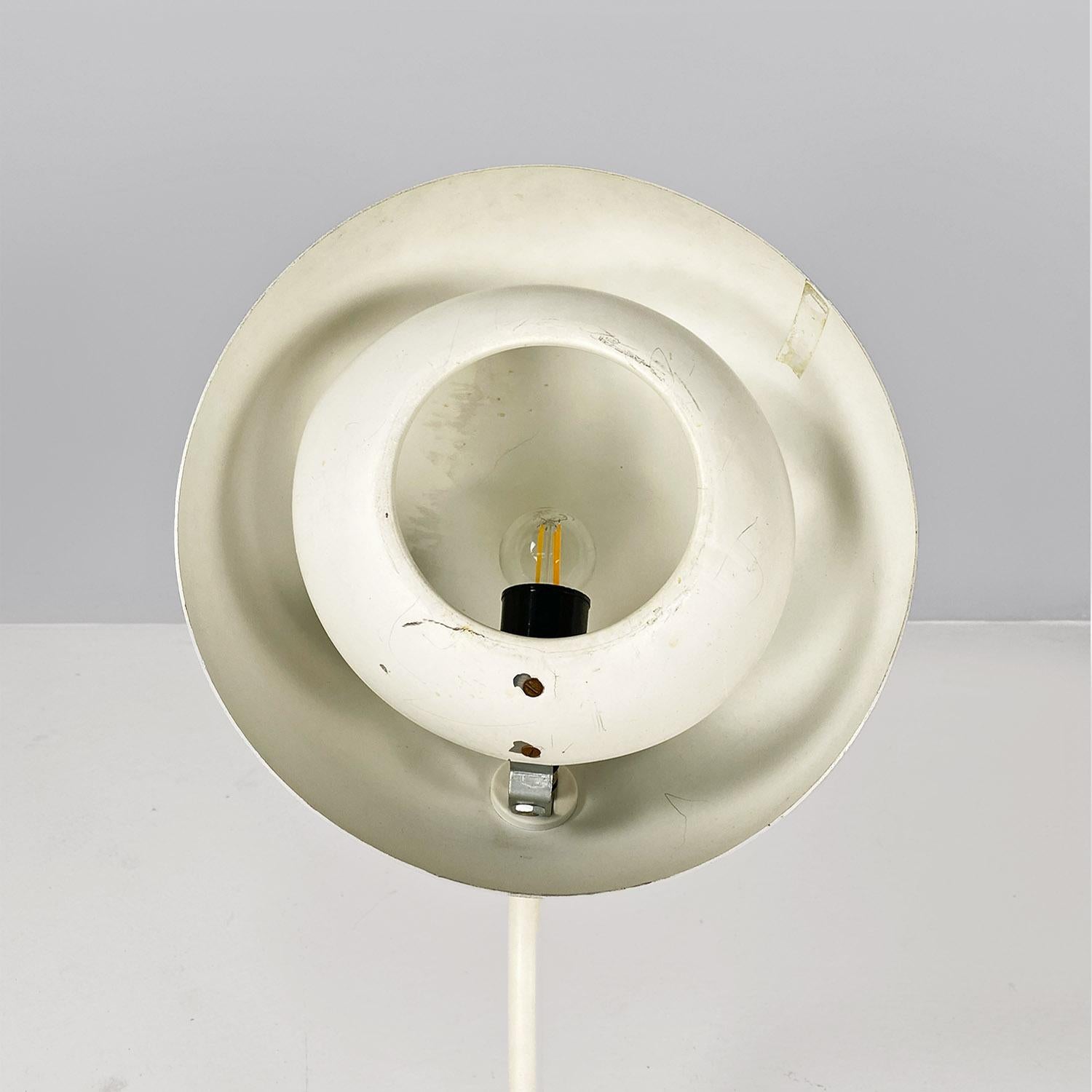 Adjustable table lamp, white metal, modern Italian, 1970s For Sale 1