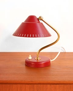 Lampe de table rouge fabriquée par Ringus, années 1950