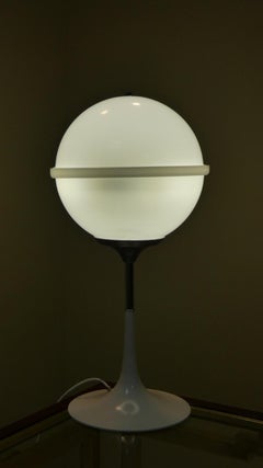 Lámpara de mesa Space Age en acrílico y acero, años 70