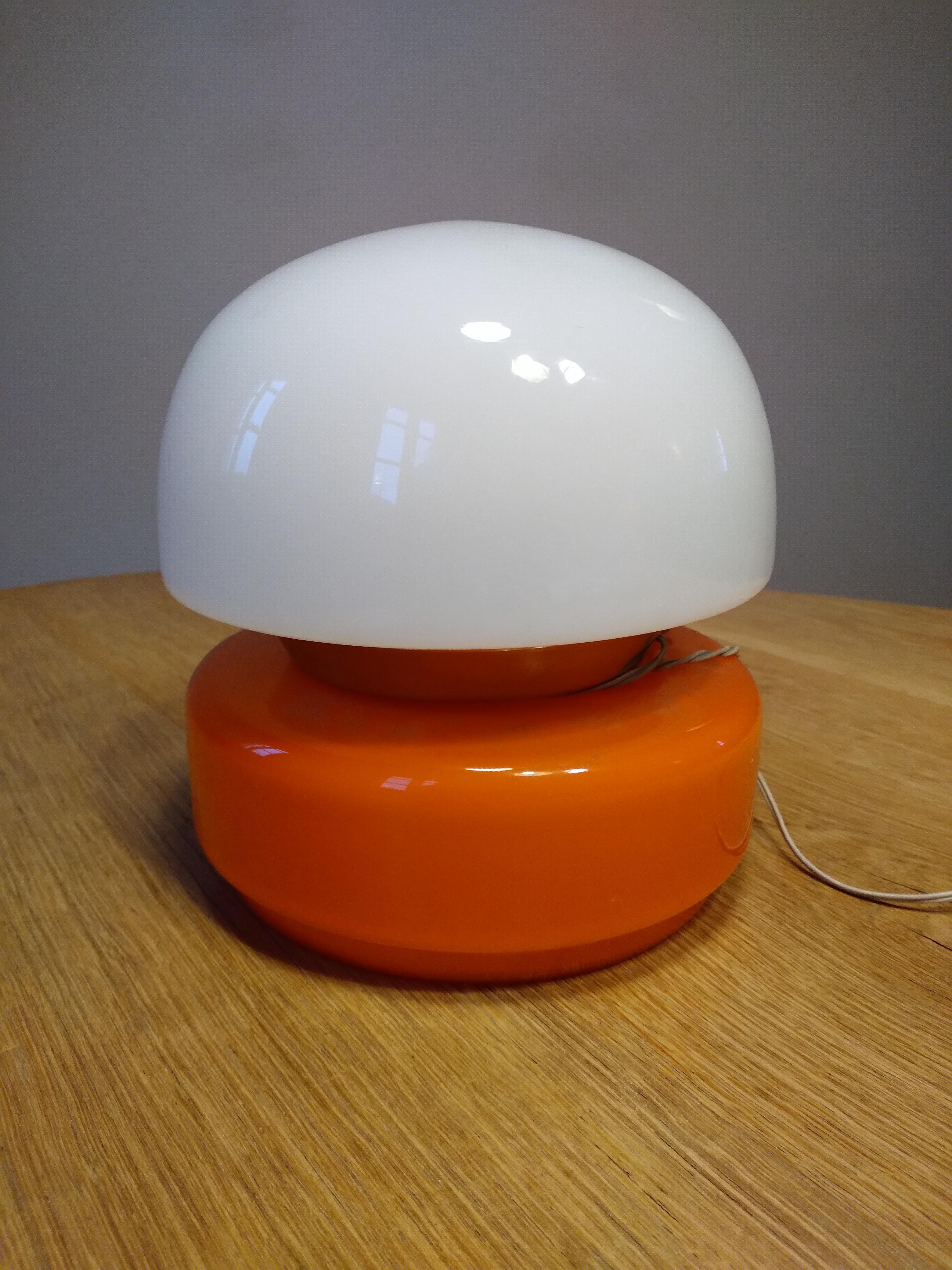 Space Age Glass Table Lamp Italia 1960 In Good Condition For Sale In Lucca, IT