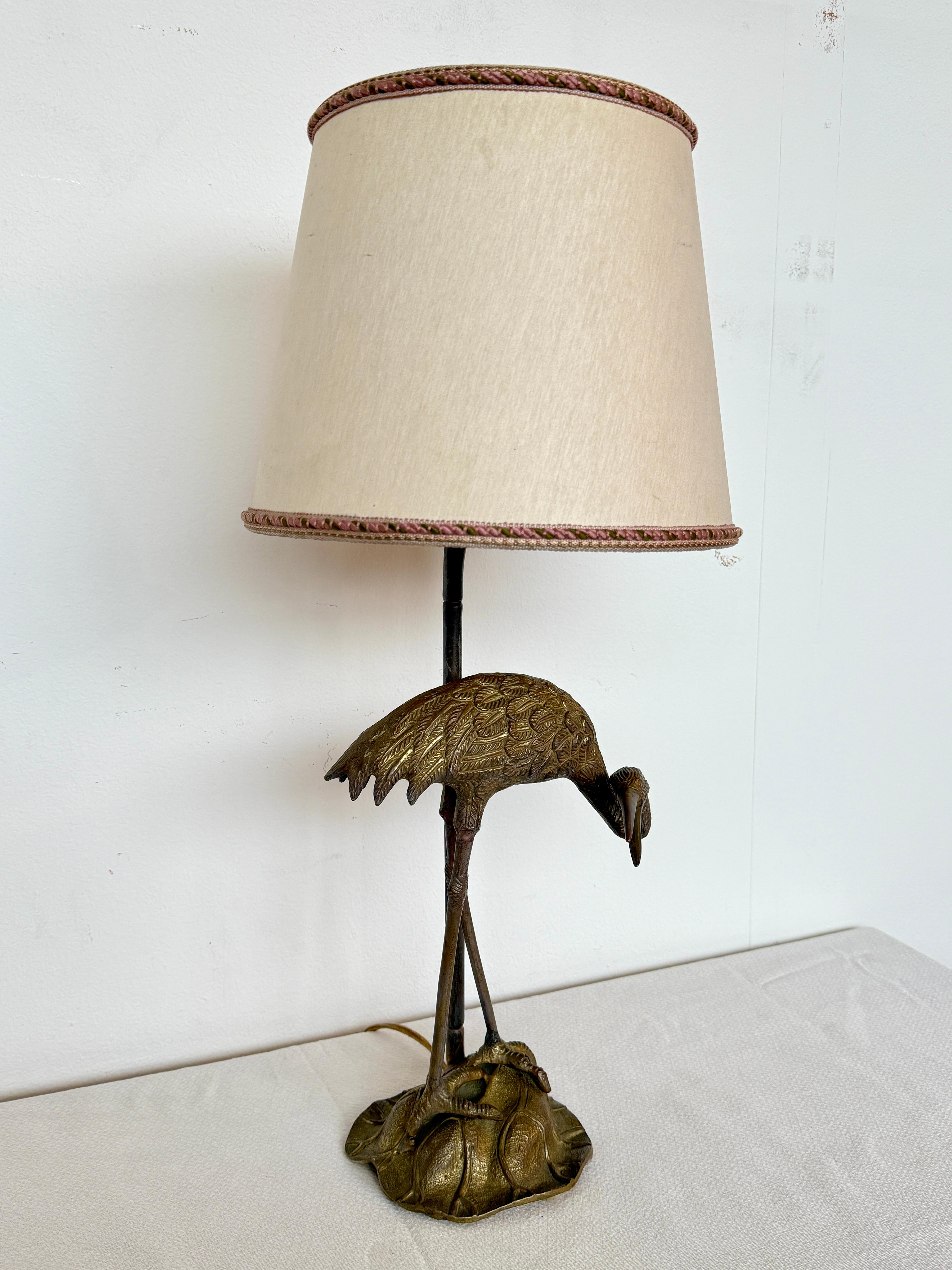 Lampada da tavolo stile Art Deco con base a forma di Airone, XX secolo en venta 3