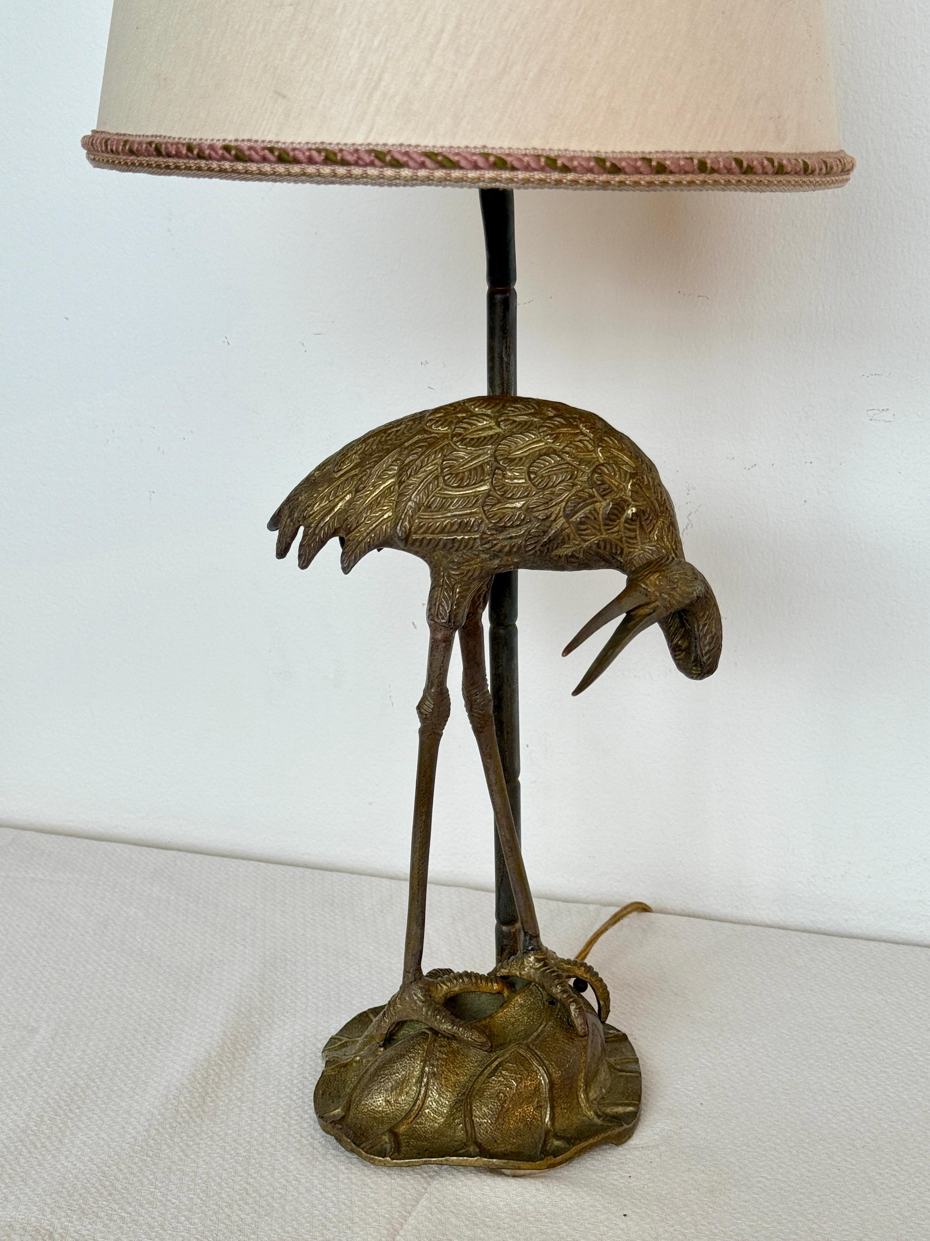 Lampada da tavolo stile Art Deco con base a forma di Airone, XX secolo en venta 7