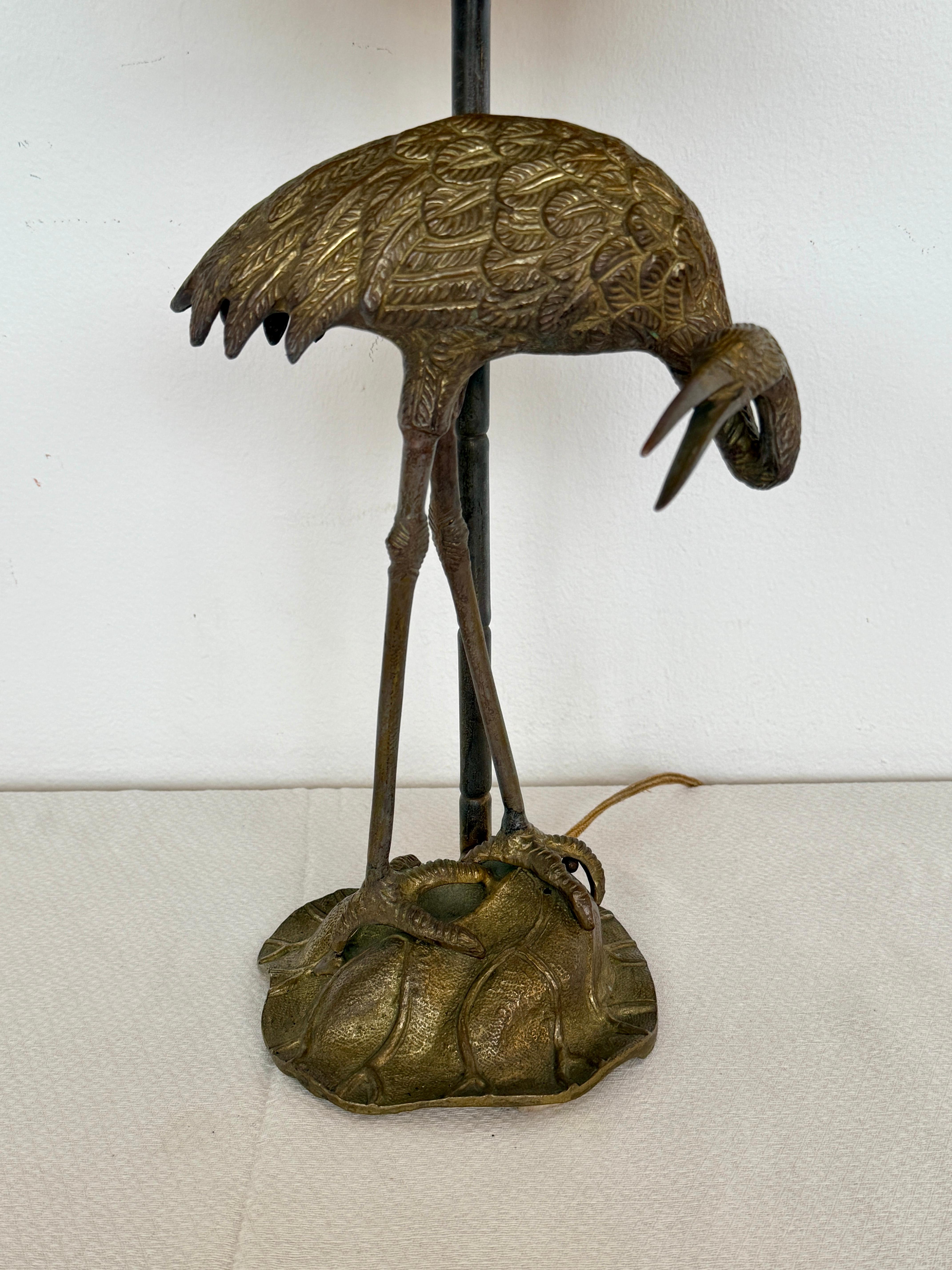 Lampada da tavolo stile Art Deco con base a forma di Airone, XX secolo en venta 1