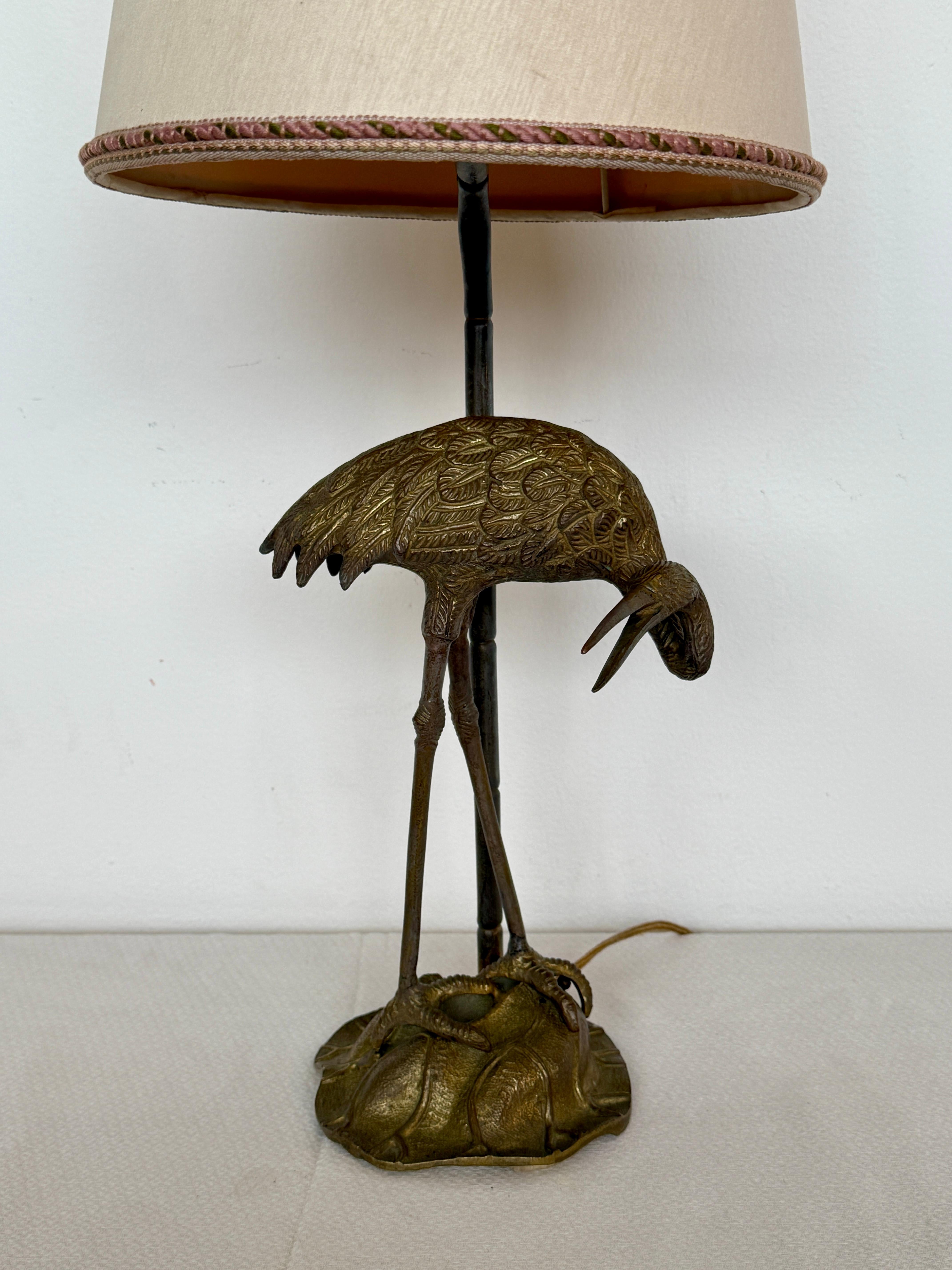Lampada da tavolo stile Art Deco con base a forma di Airone, XX secolo en venta 2