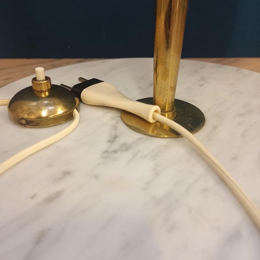 Metallo Lampada da Tavolo Stilnovo in Marmo Ottone e Plexiglass - Italia - Anni '50 in vendita
