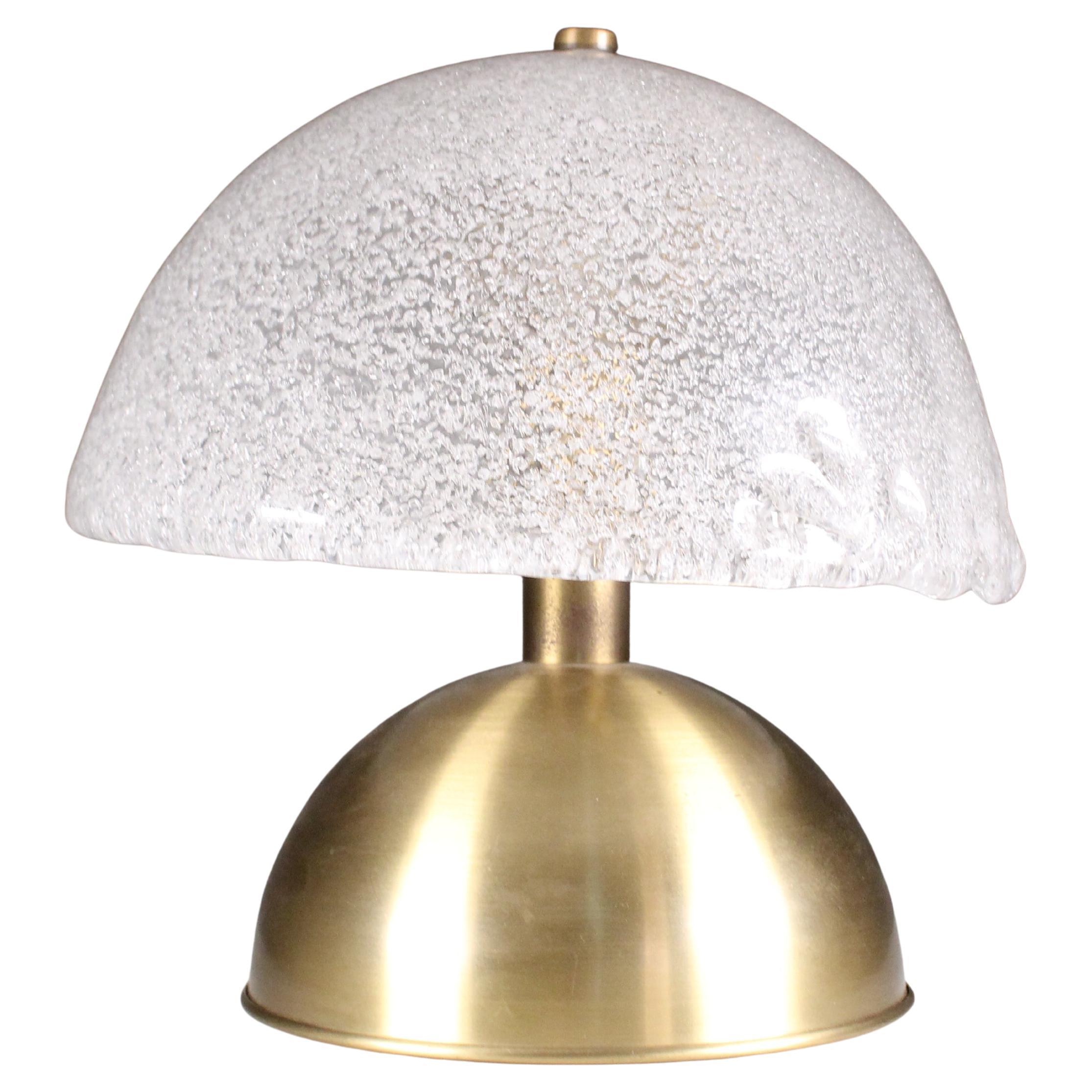 Lampada da tavolo vetro e ottone, Angelo Brotto