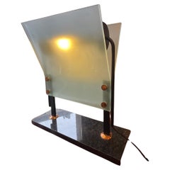 Tischlampe - Glas, Marmor und Metall - Made in ITALY 1980