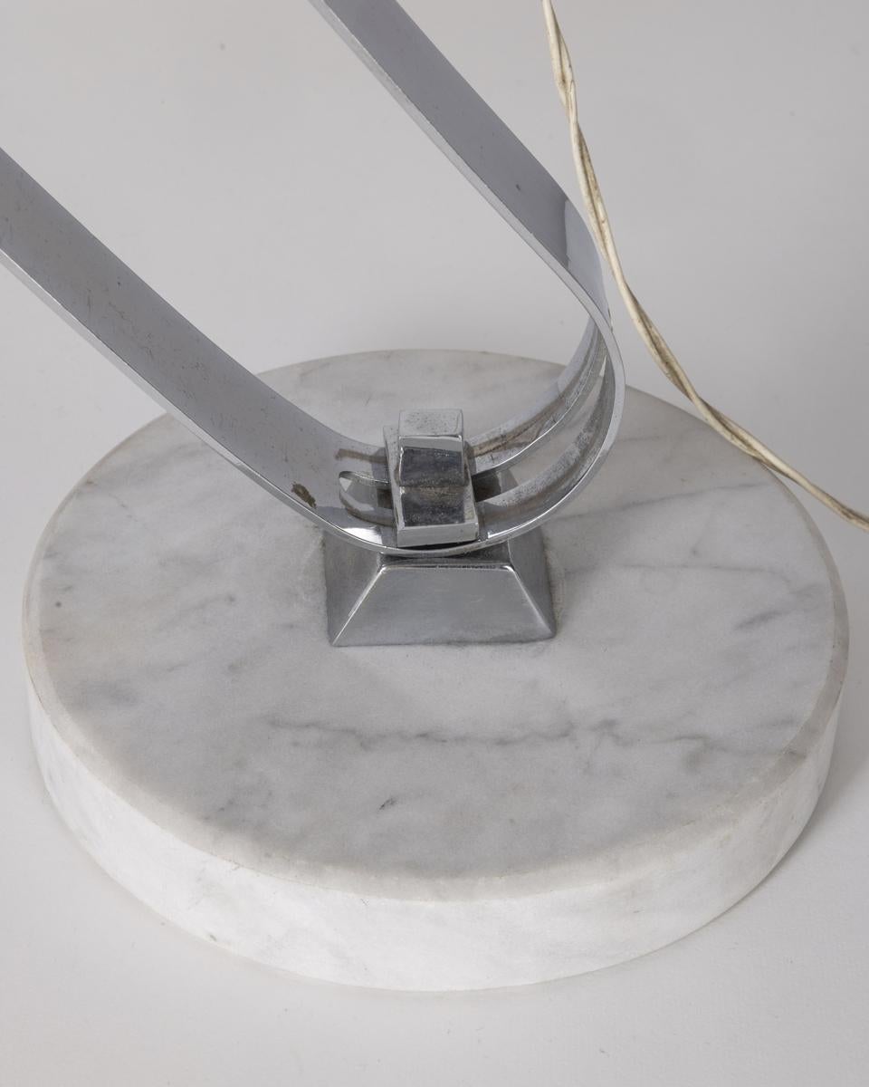 Vintage 1960s table lamp in marble and orange metal Italian design In Good Condition For Sale In None, IT