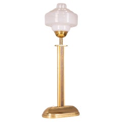 1960s Vintage table lamp gold plated brass and glass Italian design