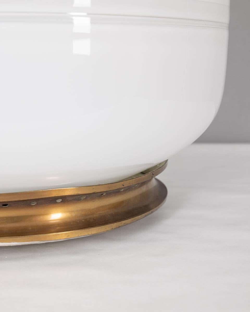 Ottone Lampada da tavolo vintage anni 70 in vetro di Murano design Barbini in vendita