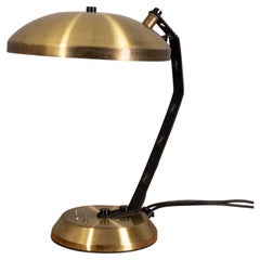 Lampe de table vintage des années 70 laiton doré design italien