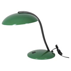 Vintage 80s table lamp in green metal design Veneta Lumi