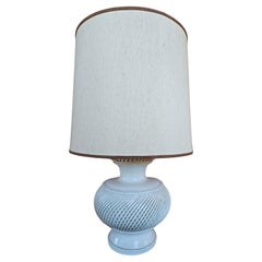 Vintage white ceramic table lamp with shade