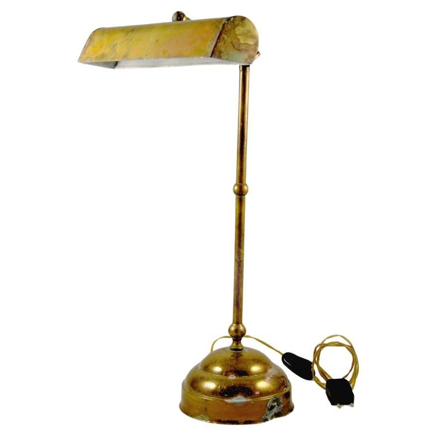 Rarissima Lampada da tavolo vintage in ottone For Sale