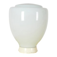 Lampada da tavolomod. Elisse in vetro bianco di Murano, des. Claudio Salocchi