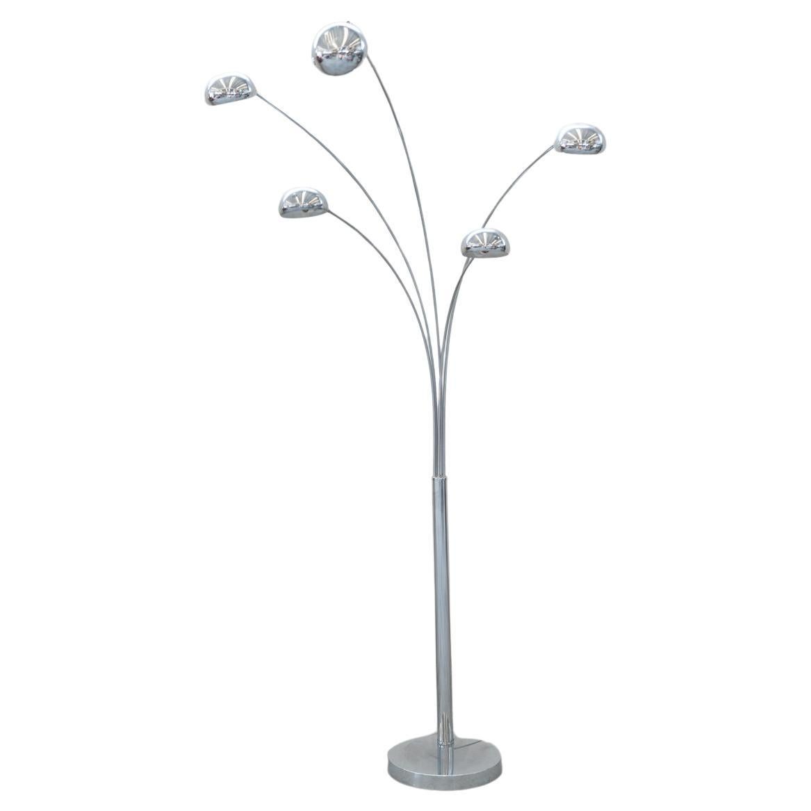 Floor lamp 5 arms Dominioni 1970 For Sale