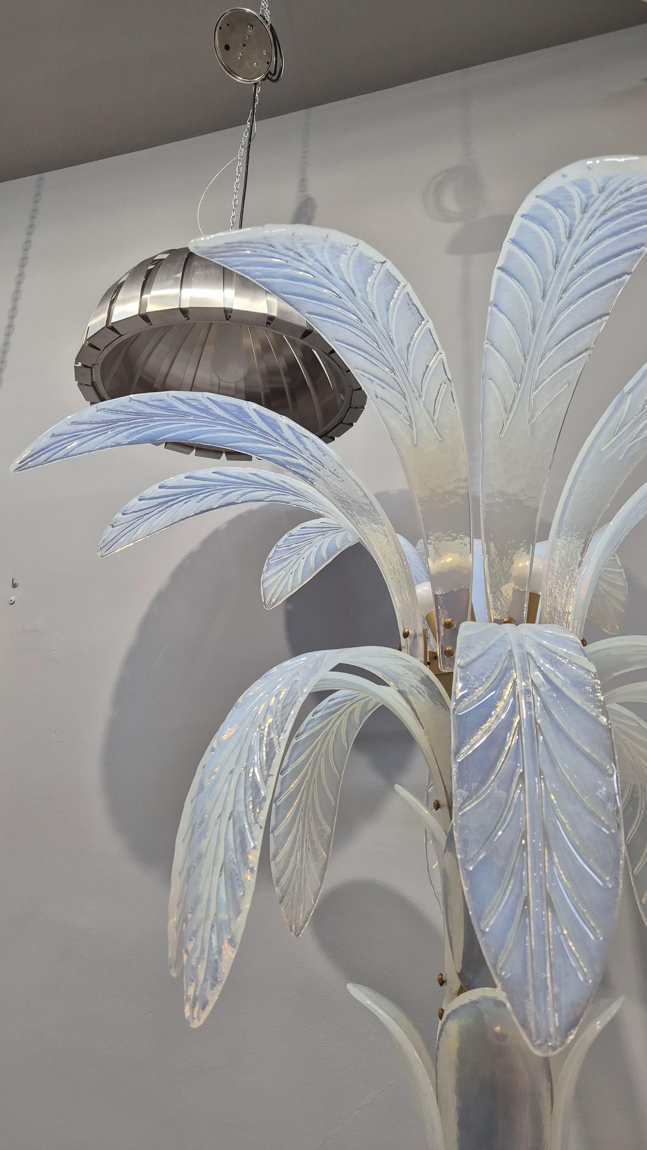 Iridescent Murano Glass Palm Tree Floor Lamp For Sale 2