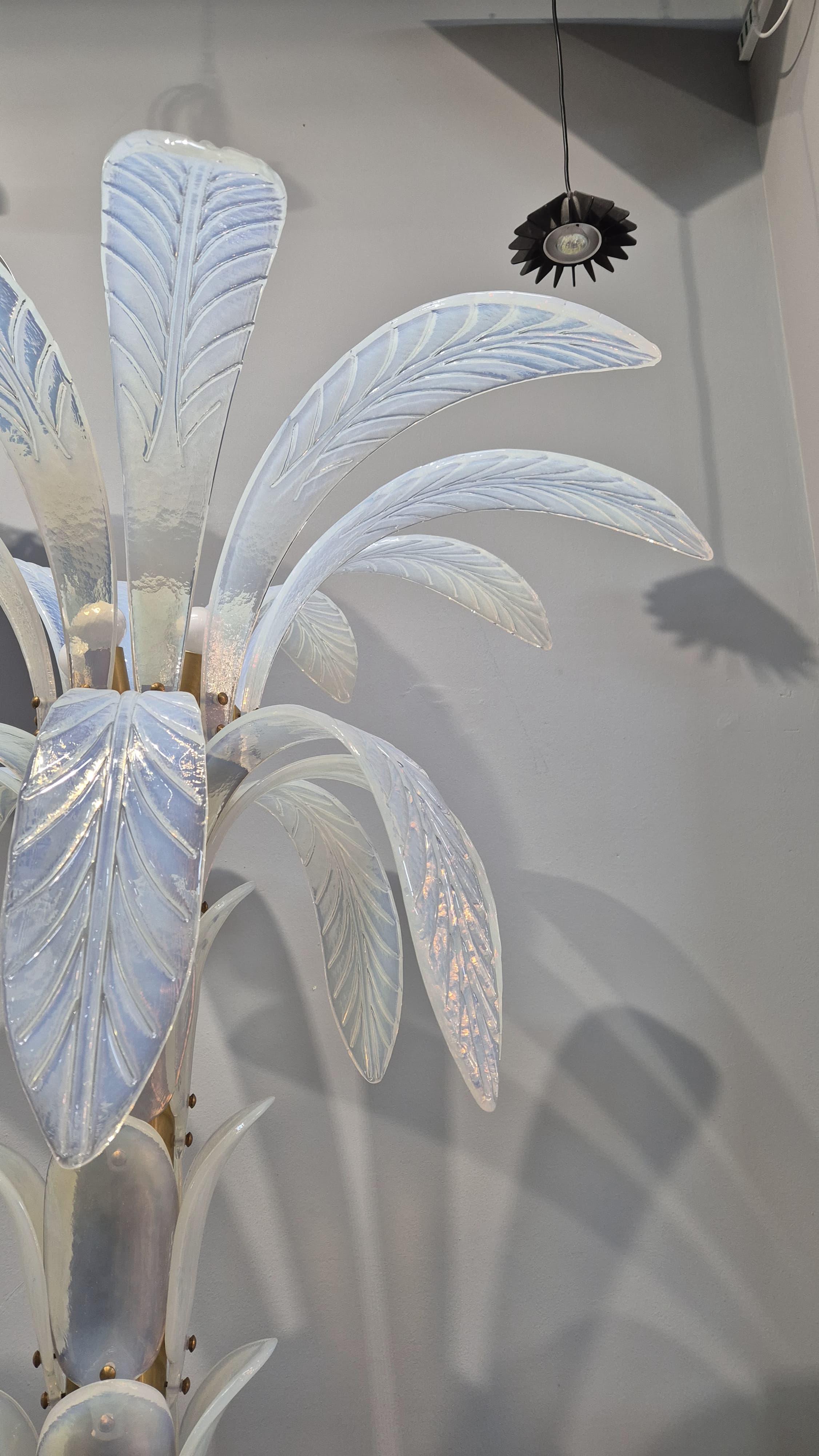 Iridescent Murano Glass Palm Tree Floor Lamp For Sale 3