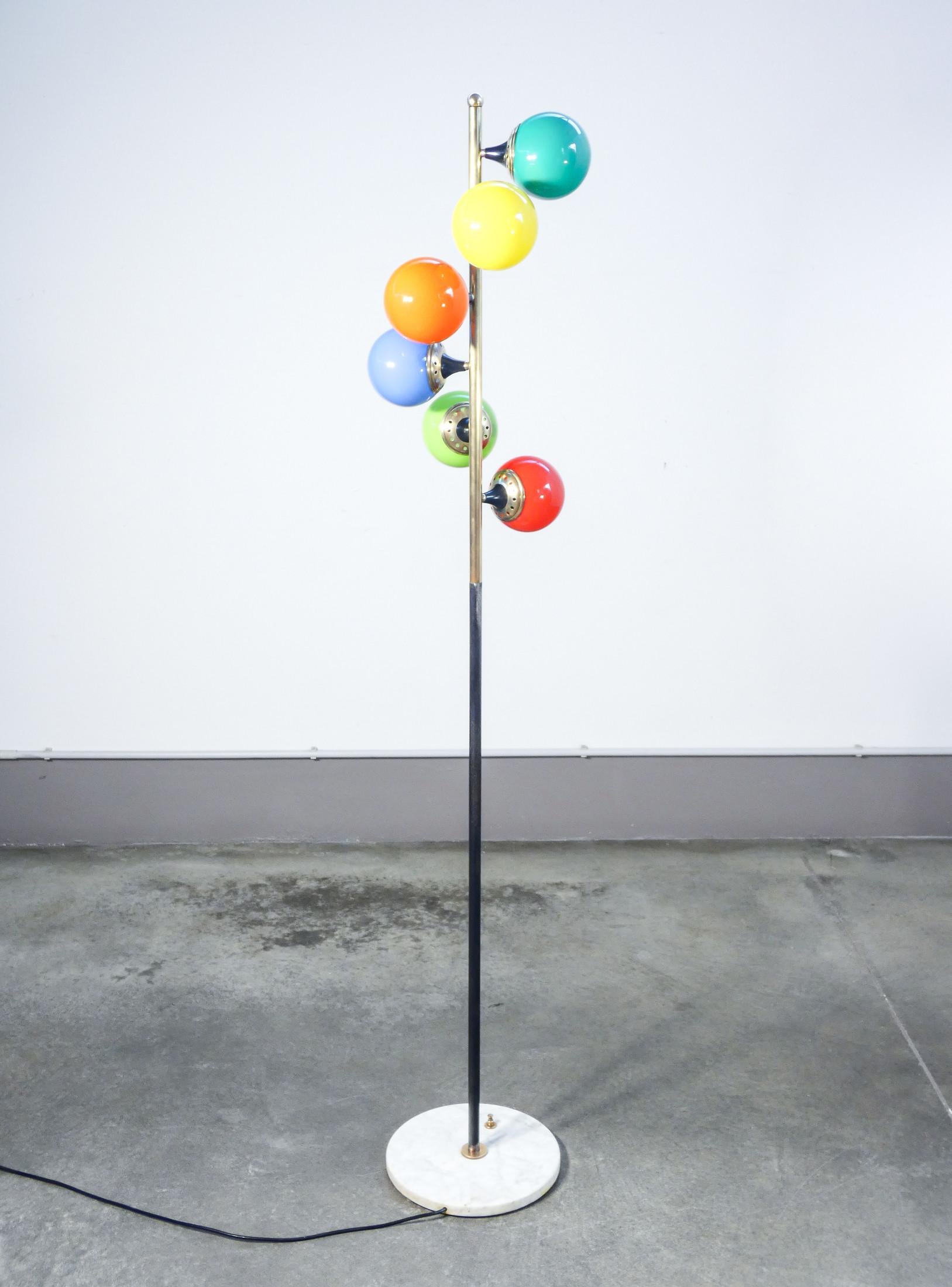 Lampada da terra Alberello design STILNOVO. Accès à trois heures. Italie, années 1960 Bon état - En vente à Torino, IT