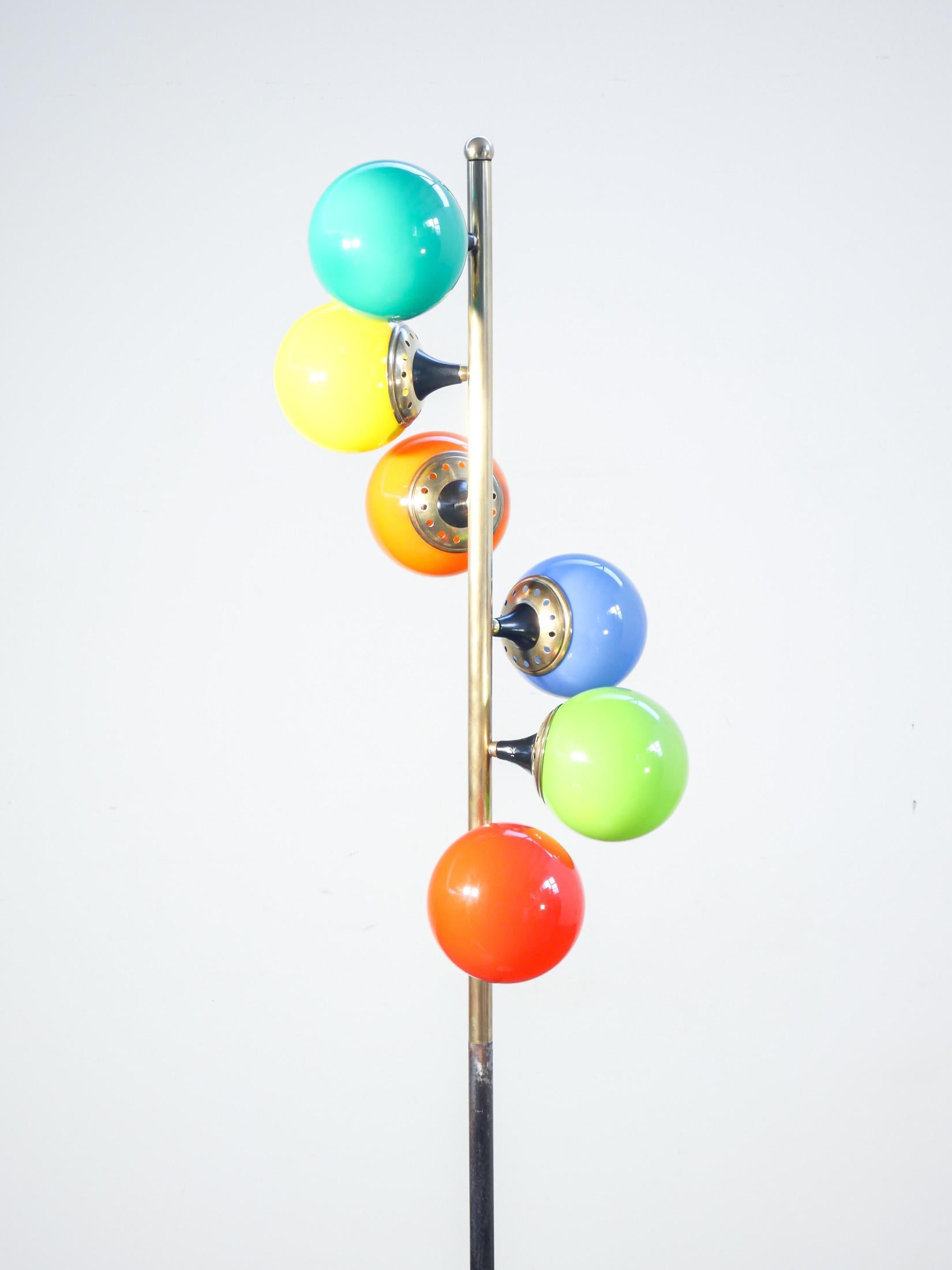 Métal Lampada da terra Alberello design STILNOVO. Accès à trois heures. Italie, années 1960 en vente