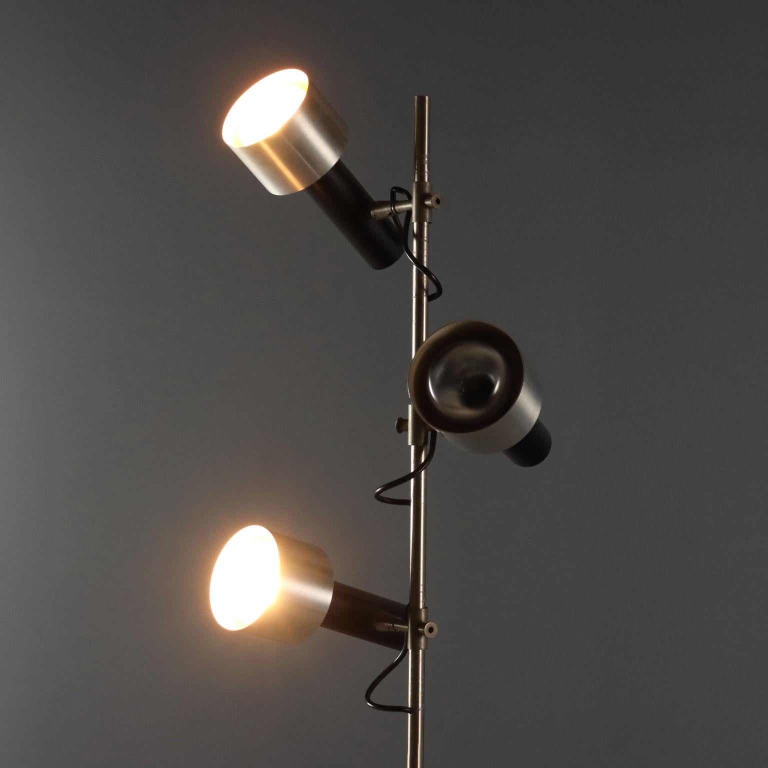 Italian Lampada da Terra Anni '60 a Tre Punti Luce For Sale