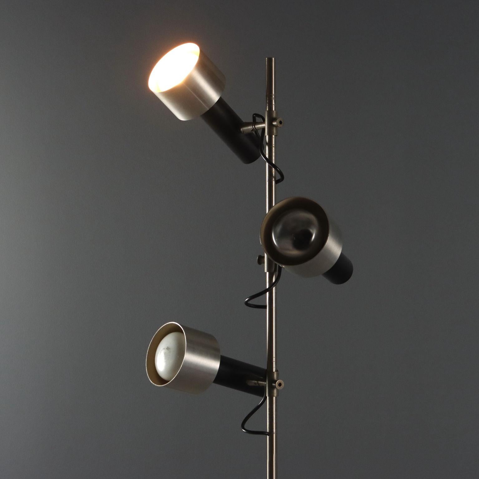 Lampada da Terra Anni '60 a Tre Punti Luce In Good Condition For Sale In Milano, IT
