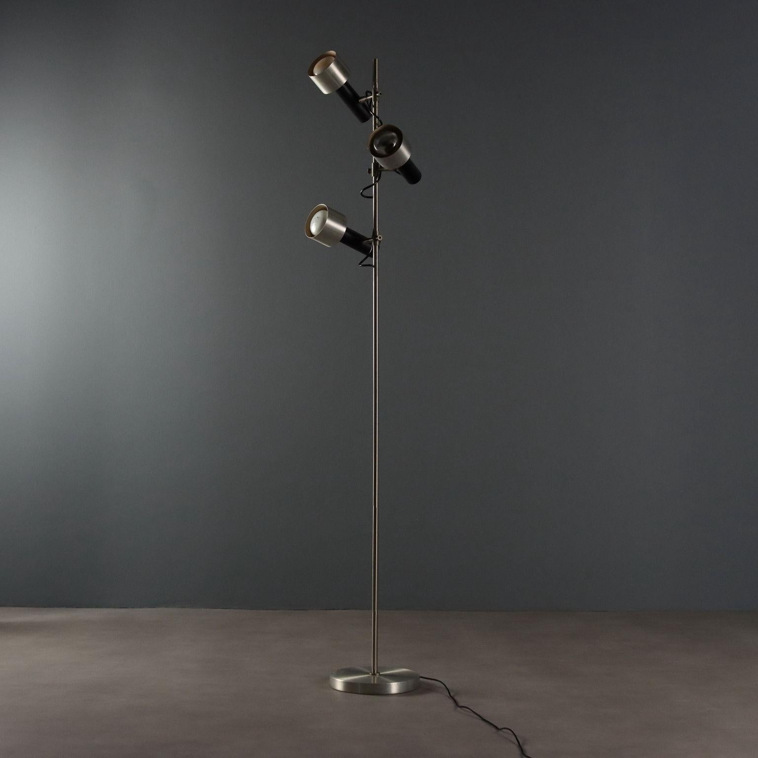 Mid-20th Century Lampada da Terra Anni '60 a Tre Punti Luce For Sale