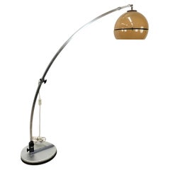 Lampadaire 70s extensible en métal chromé et plastique