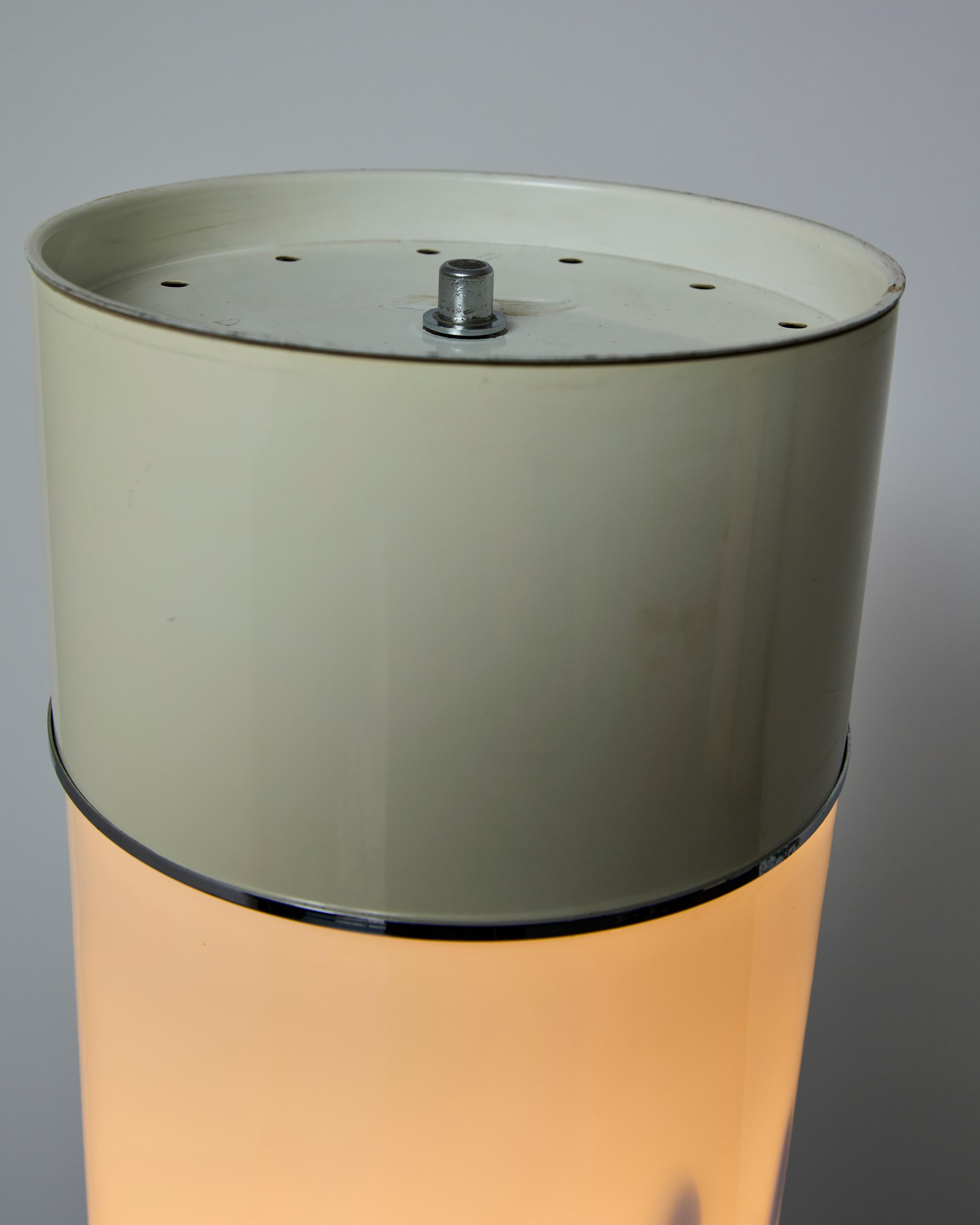 Lampada da terra anni '70  bianca con vetro di Murano, Angelo Brotto per Esperia In condizioni buone in vendita a Milano, Lombardia